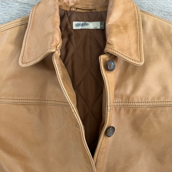 Vintage J. Crew Caramel Leather Jacket - Picture 4 of 5